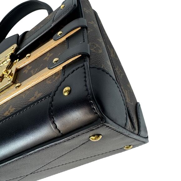 Louis Vuitton Trianon Trunk bag PM Monogram Wood LV crossbody tote Rare Handbag - Picture 9 of 15